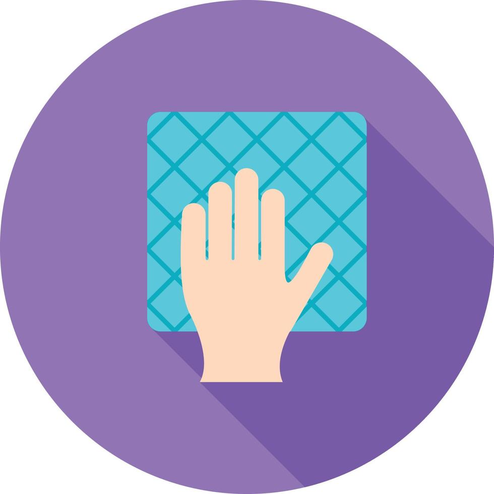 Scrubbing with Hand Flat Long Shadow Icon vector