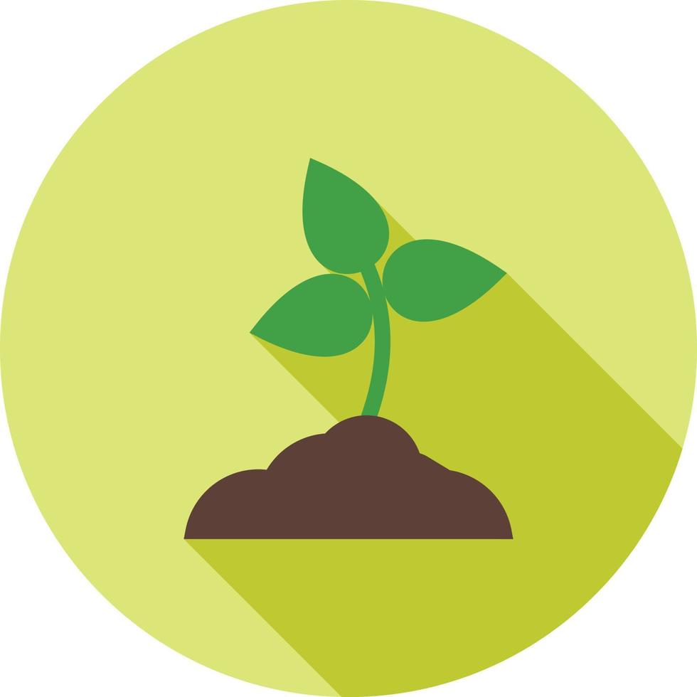 Planting Flat Long Shadow Icon vector