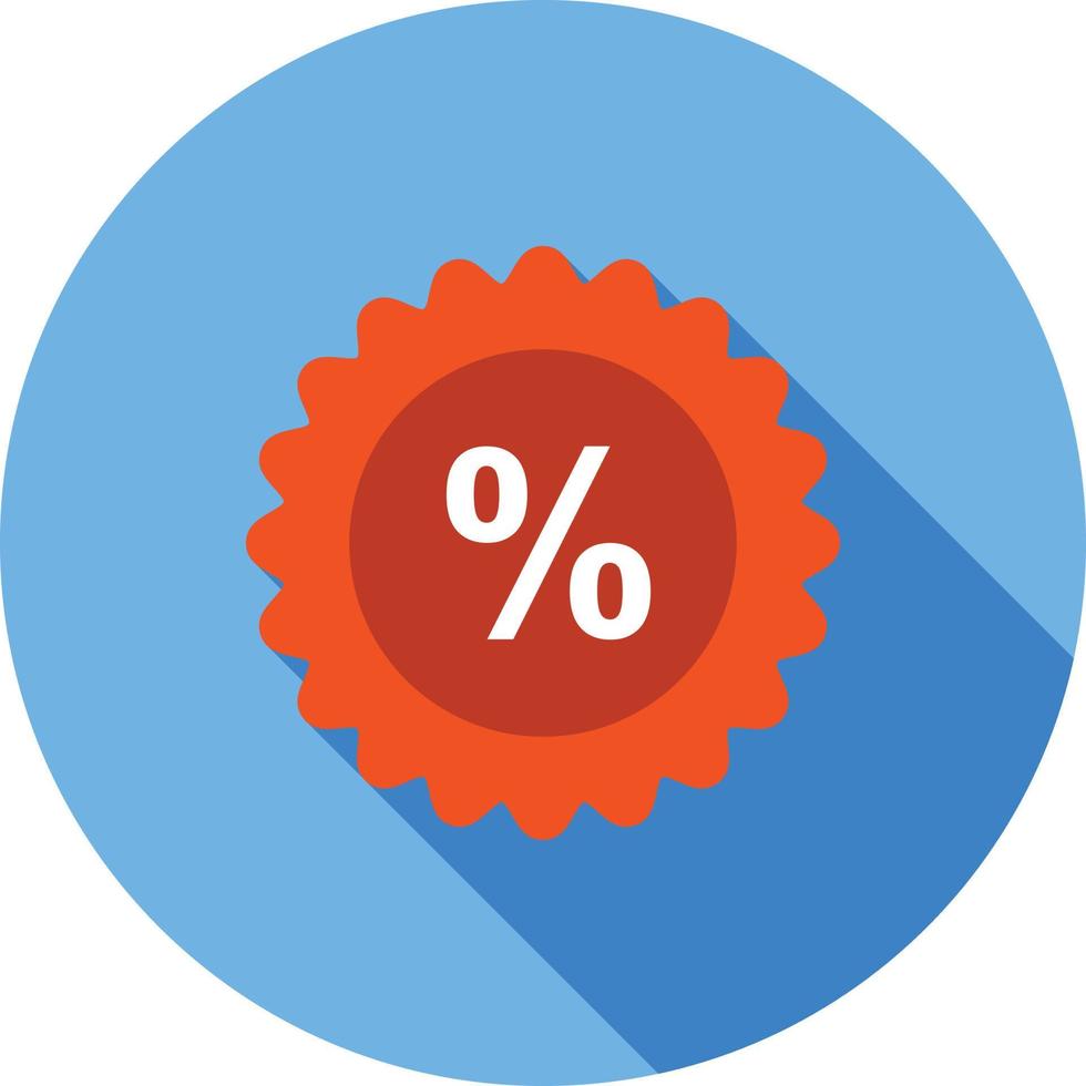 Percentage Flat Long Shadow Icon vector