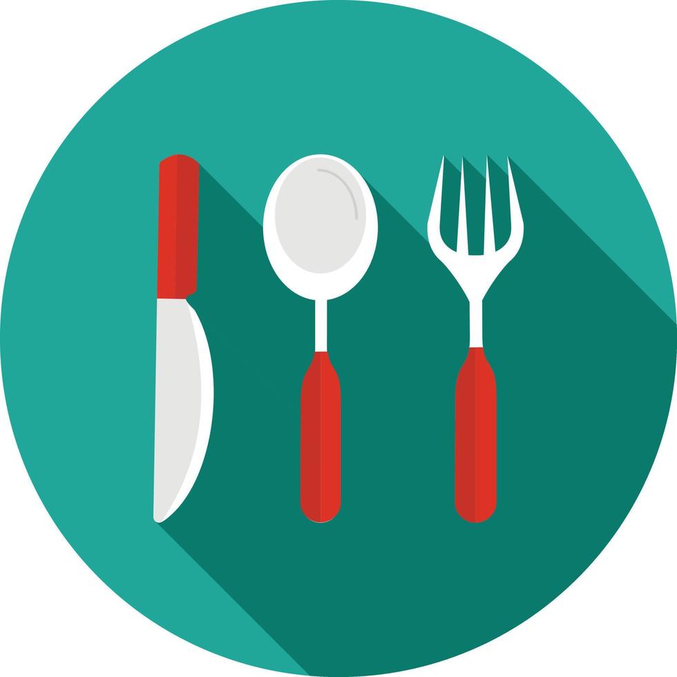 Cutlery Flat Long Shadow Icon vector