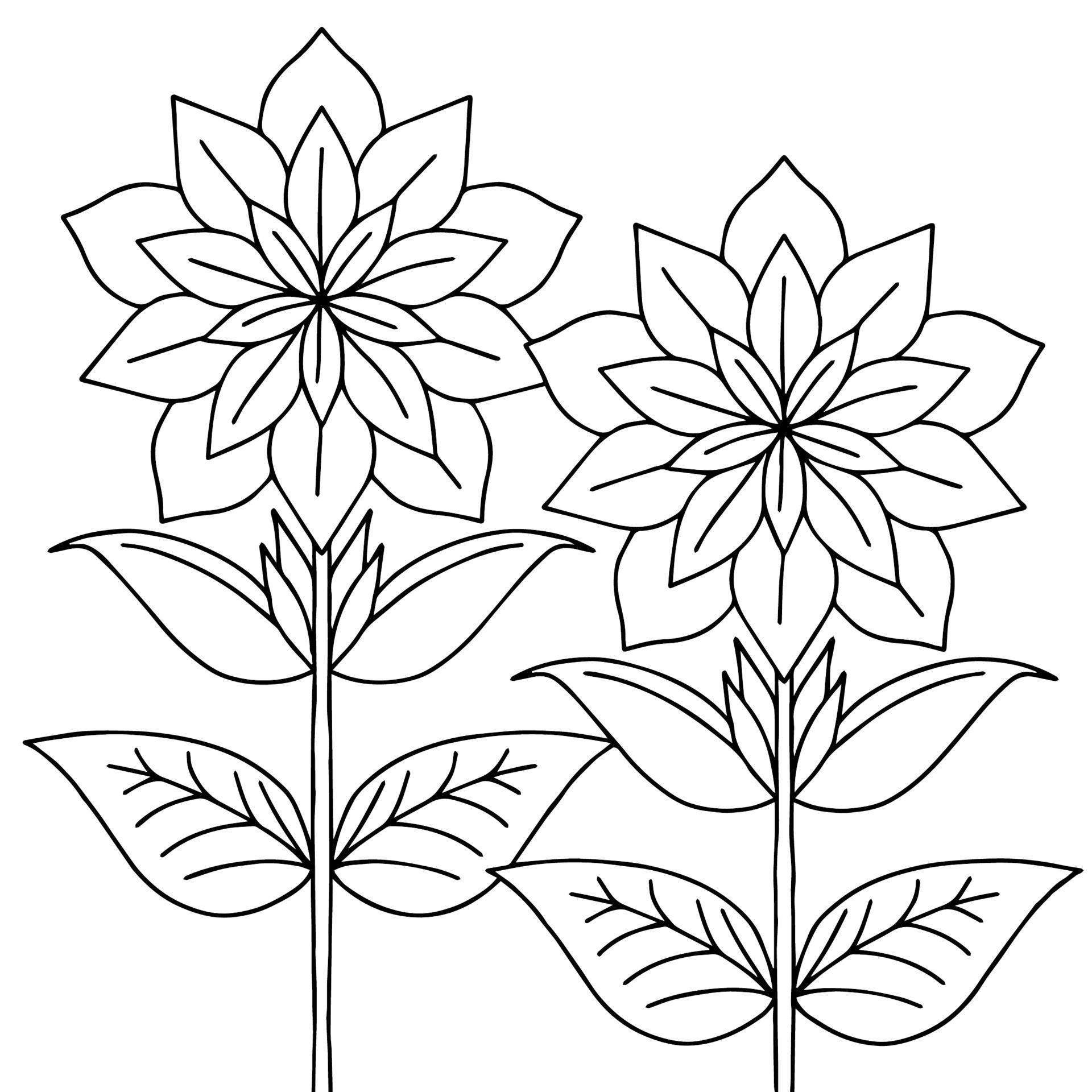 Print design flower outline element coloring page 11232418 Vector Art