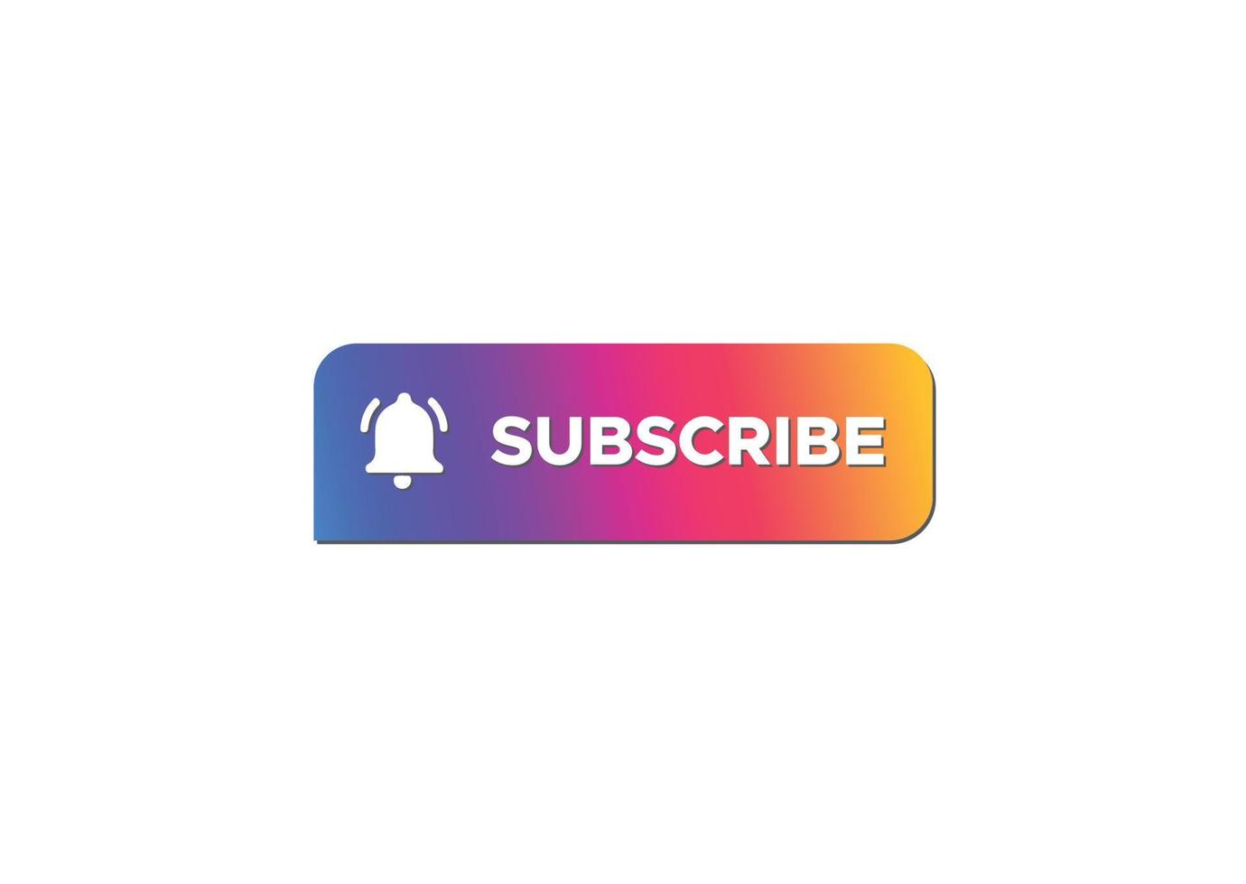 Subscribe Button with Bell Icon isolated on white background vector