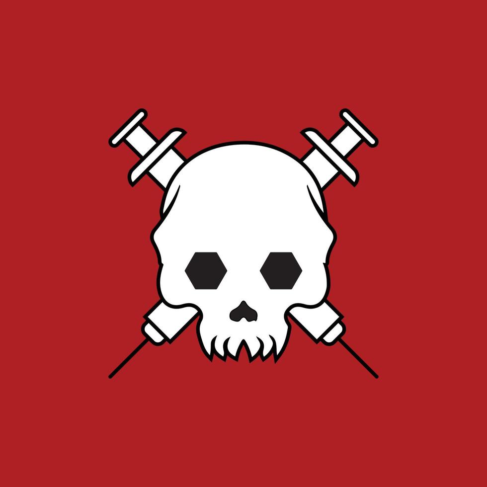 Skull Danger warning Icon vector