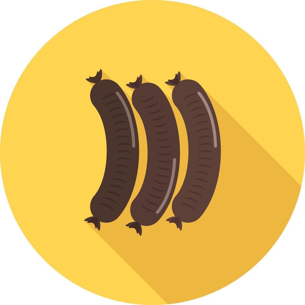 Sausages Flat Long Shadow Icon vector