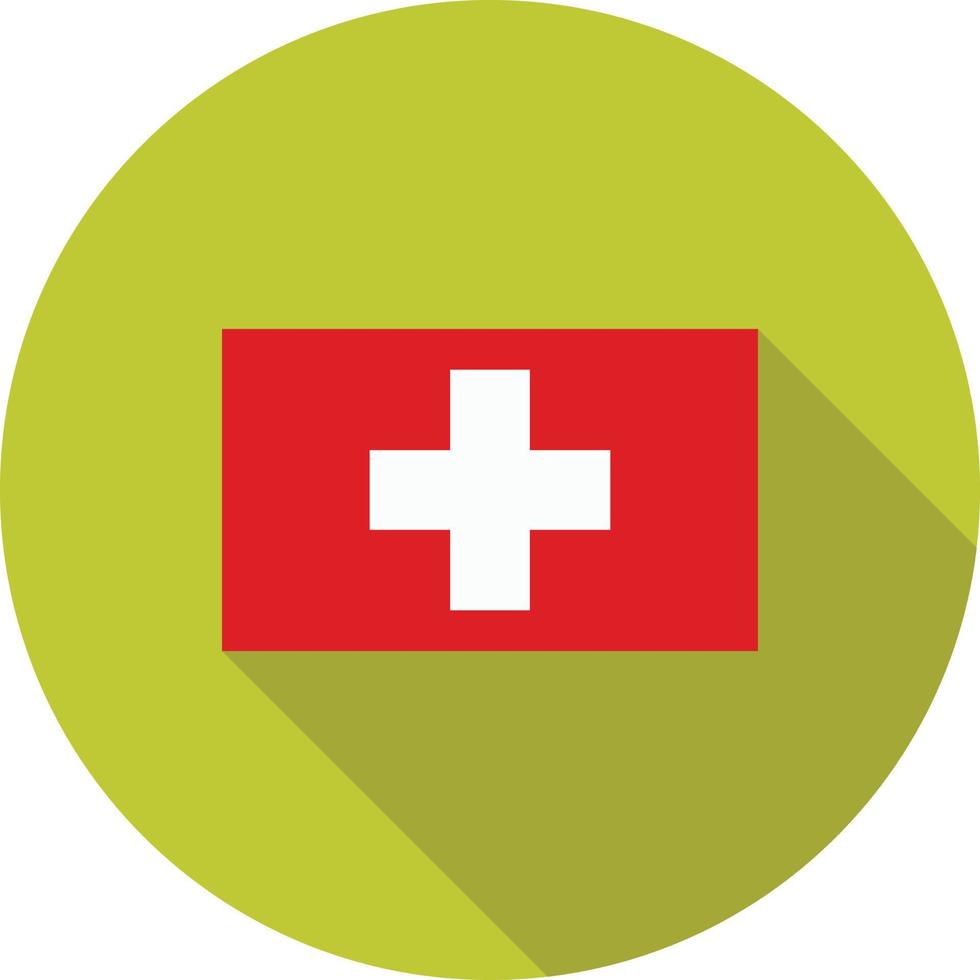 Switzerland Flat Long Shadow Icon vector