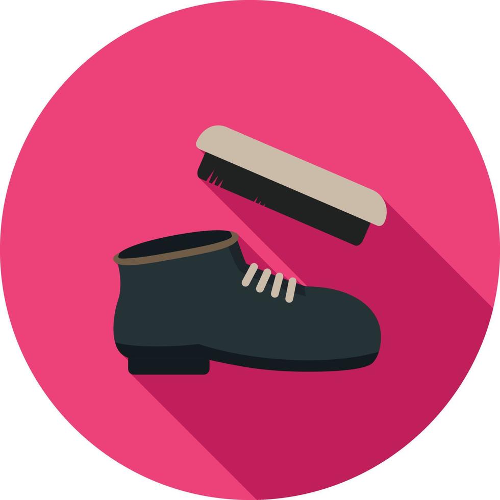 Shoe Polishing Flat Long Shadow Icon vector