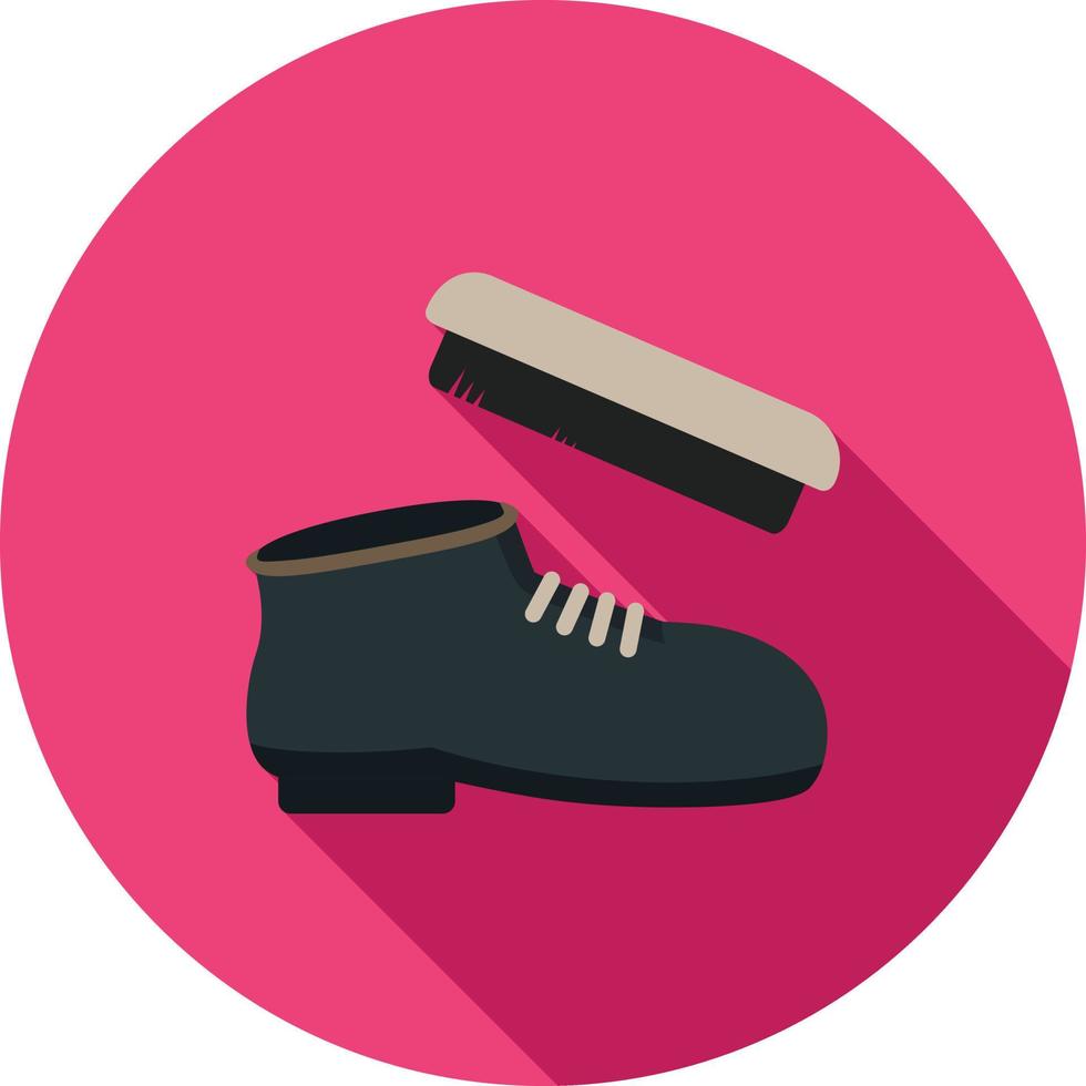 Icono de larga sombra plana para pulir zapatos vector