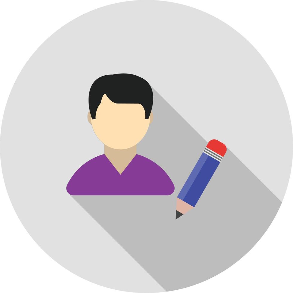 Update Male Profile Flat Long Shadow Icon vector