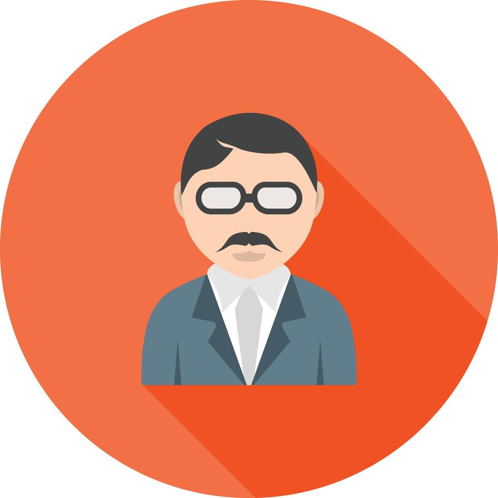 Cool Guy in Sunglasses Flat Long Shadow Icon vector