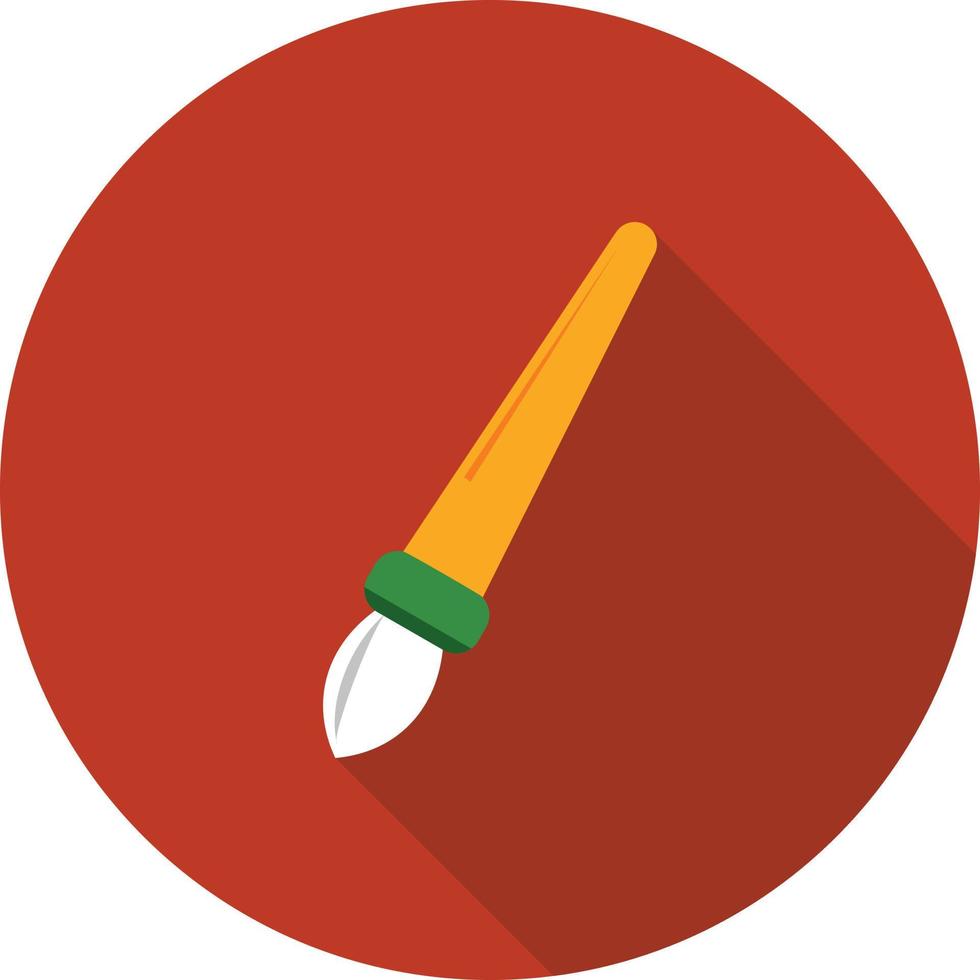 Paint Brush Flat Long Shadow Icon vector