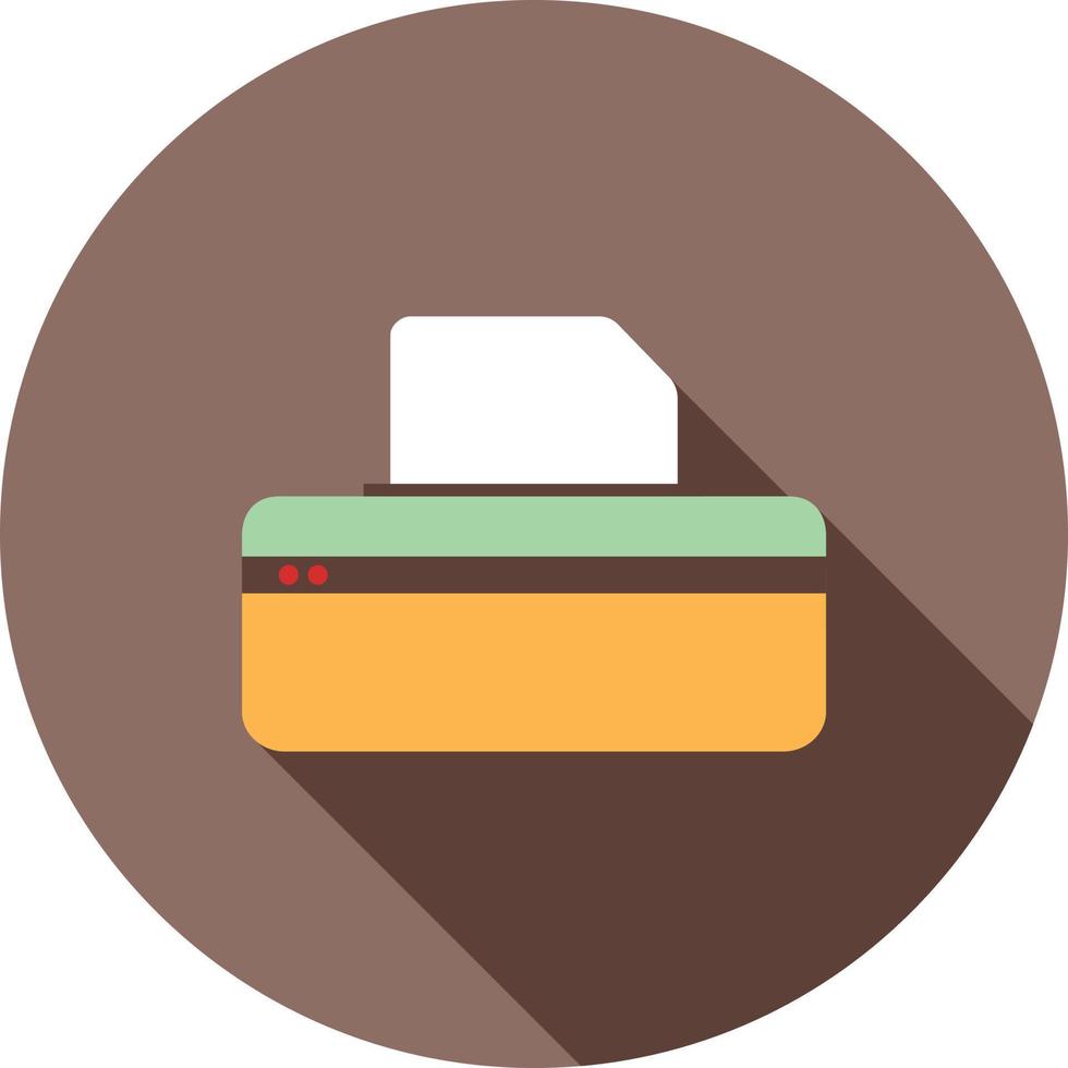 Printer IX Flat Long Shadow Icon vector