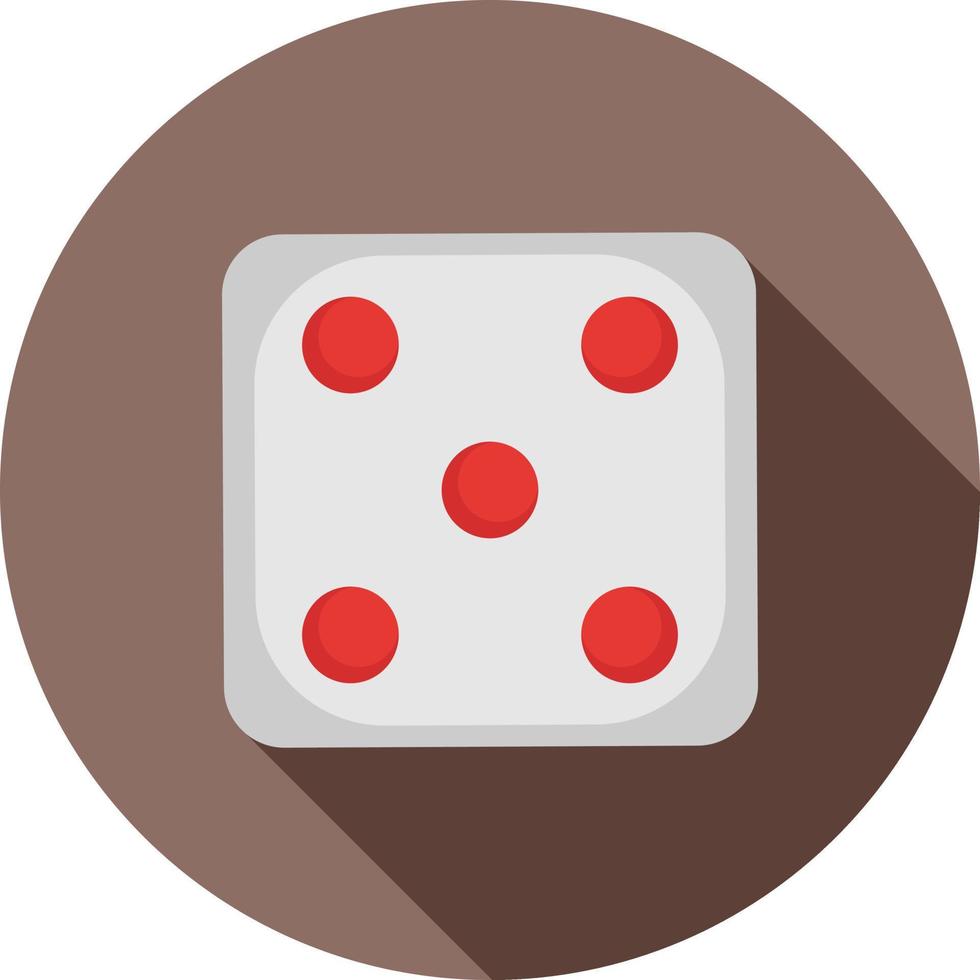 Dice II Flat Long Shadow Icon vector