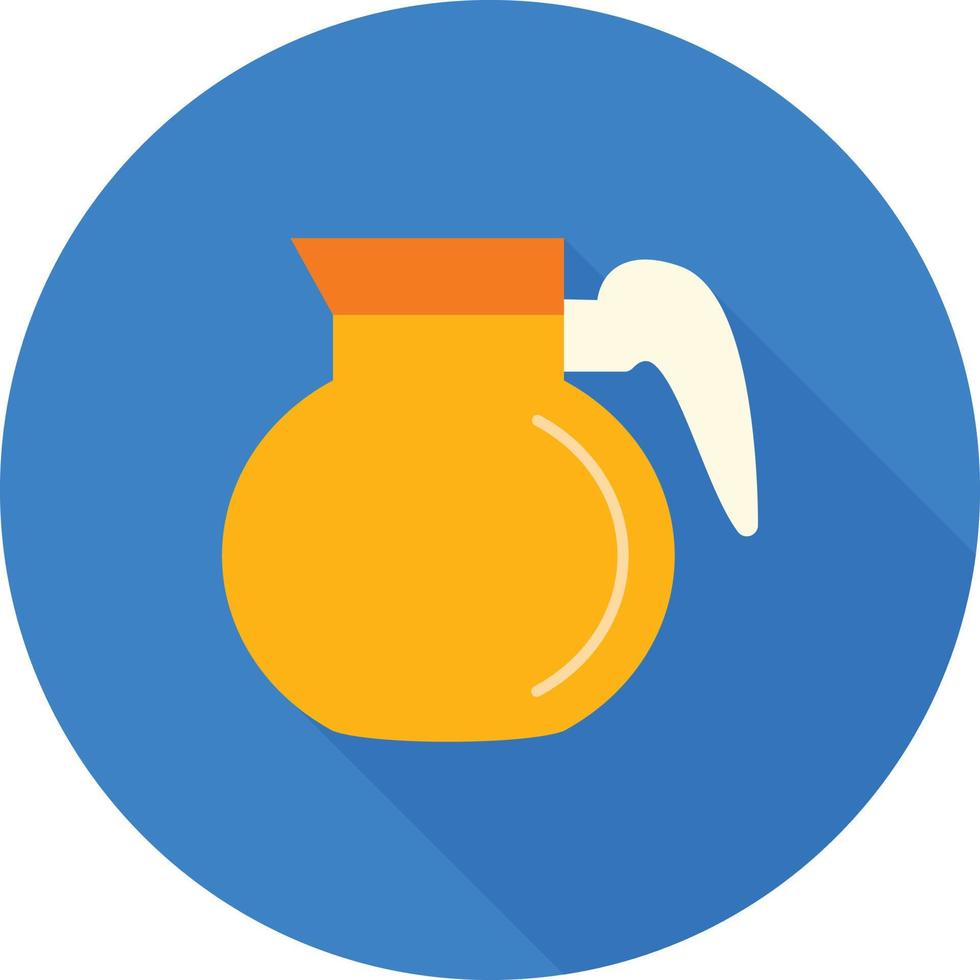 Coffee Pot Flat Long Shadow Icon vector