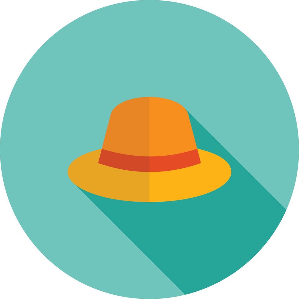 sombrero, plano, largo, sombra, icono vector