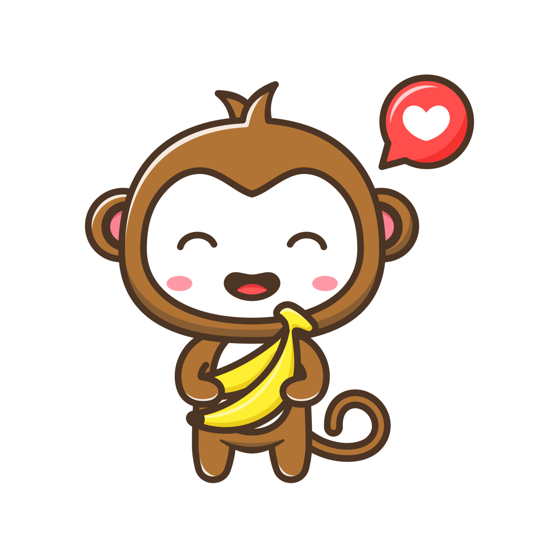 Cute litle monkey love babana cartoon illustration isolated suitable For sticker, crafting, scrapbooking, poster, packaging, children book cover 11232727 Vector Art at Vecteezy Cute litle monkey love babana cartoon illustration isolated suitable For sticker, crafting, scrapbooking, poster, packaging, children book cover 11232727 Vector Art at Vecteezy