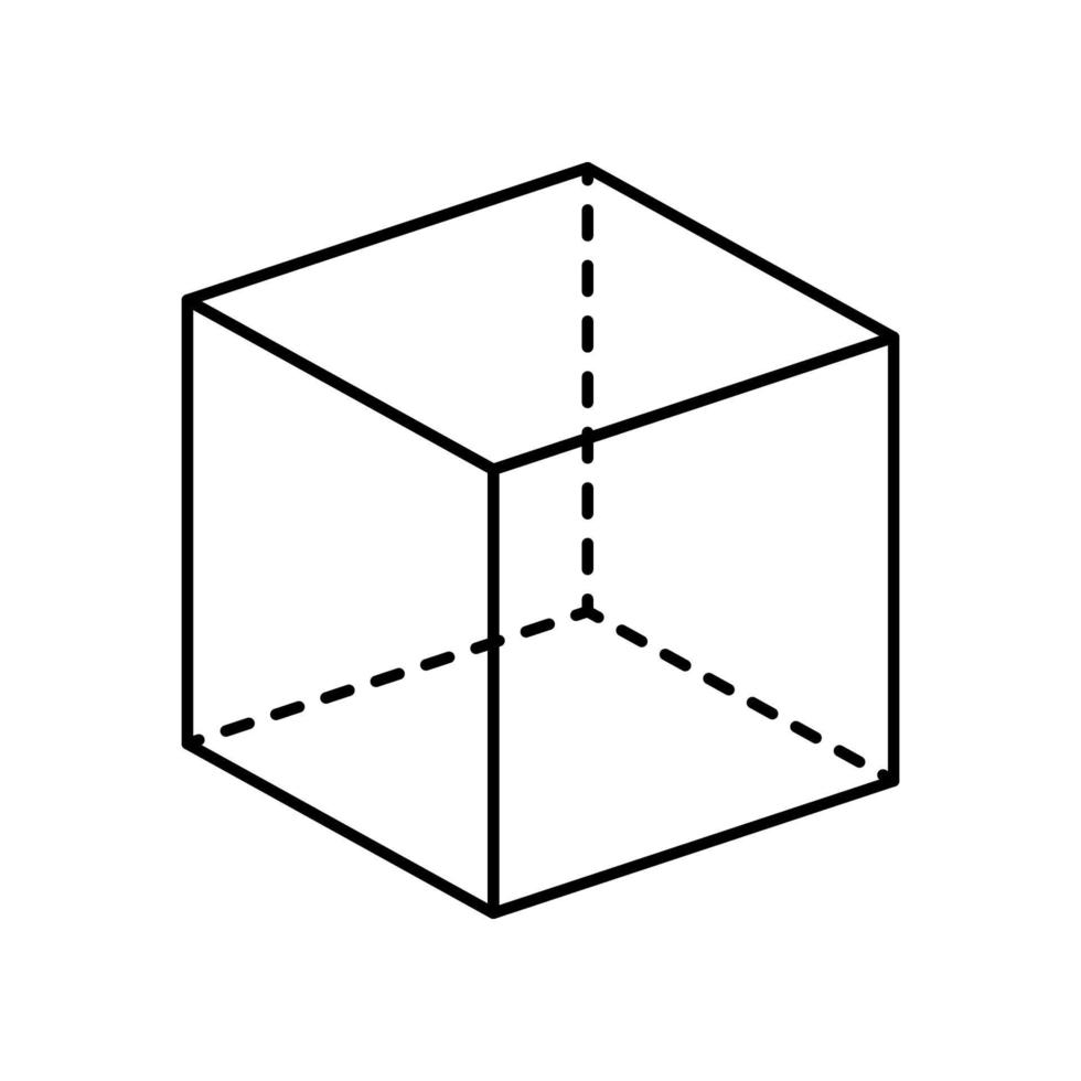 cube geometric shape isolated vector