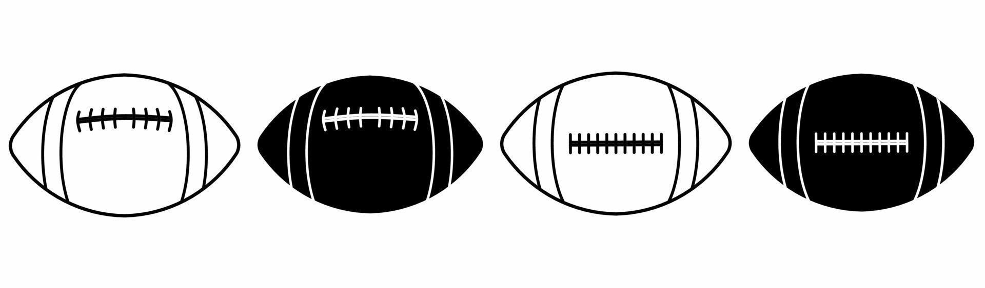 American football ball icon set isolated on white background vector