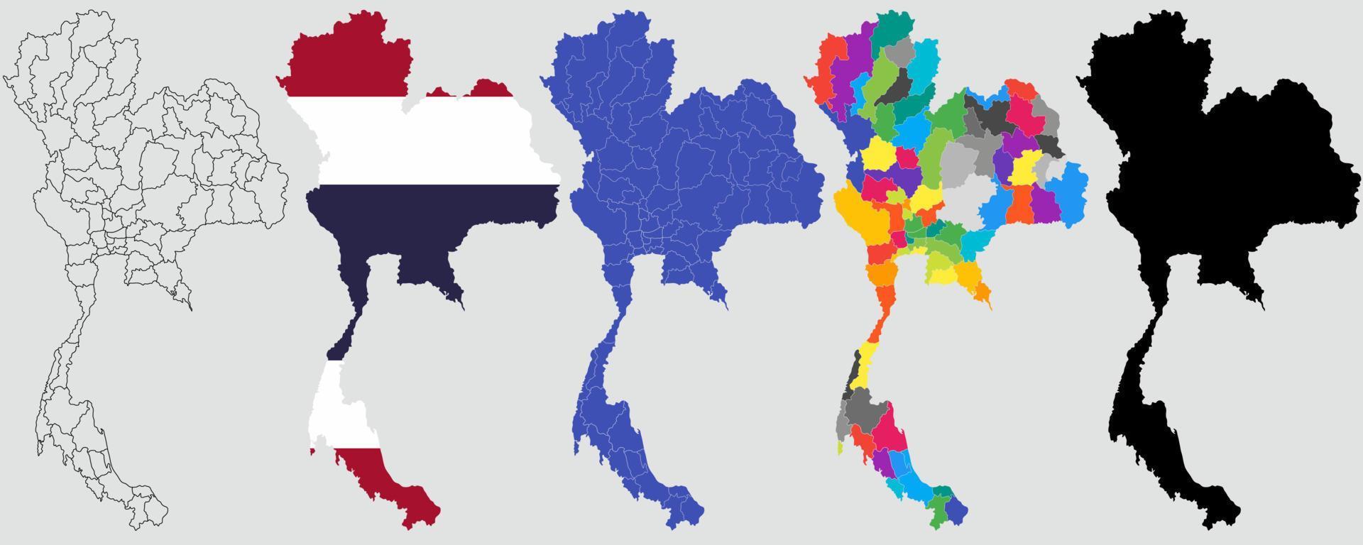 hand drawn Political map of kingdom of thailand vector