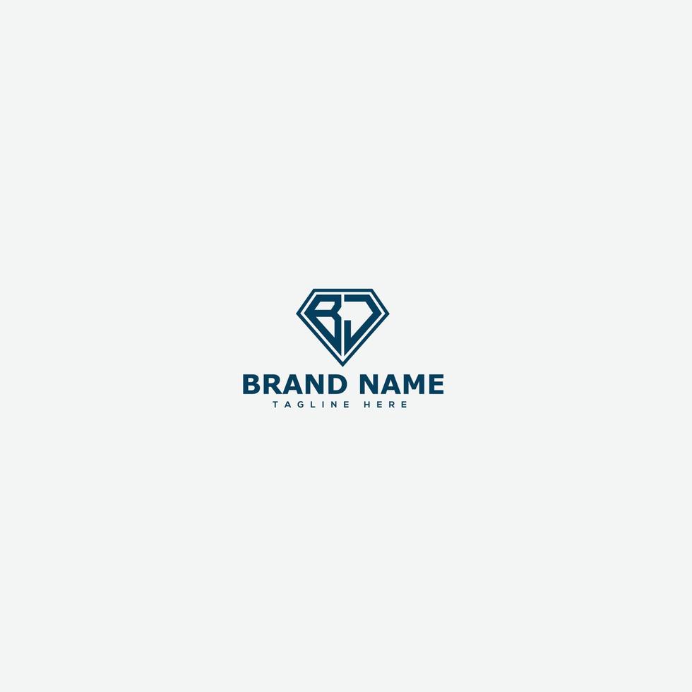 BJ Logo Design Template Vector Graphic Branding Element.