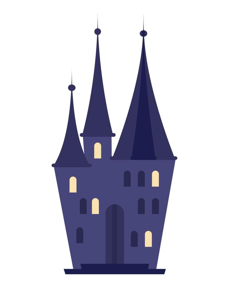 castillo encantado de halloween vector