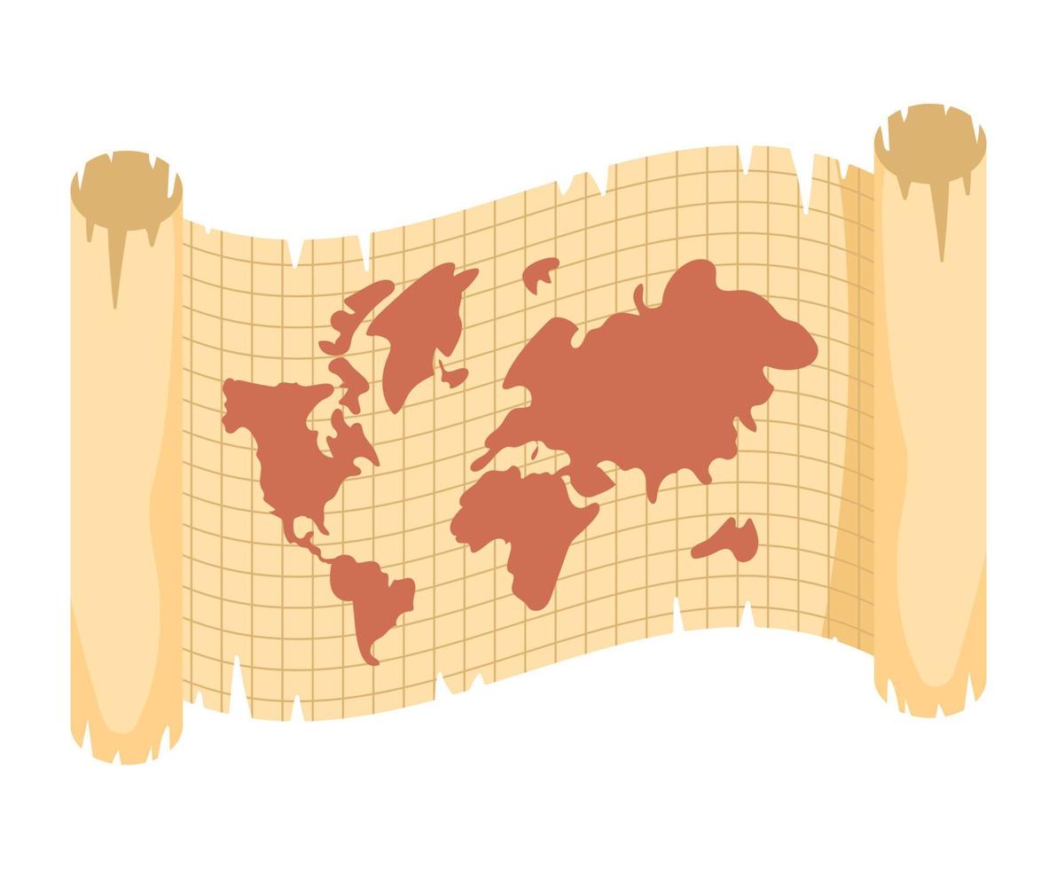 mapa de papel antiguo vector