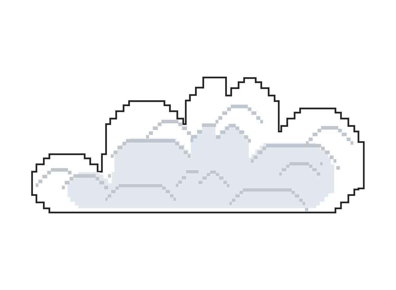 cloud sky pixel art style vector