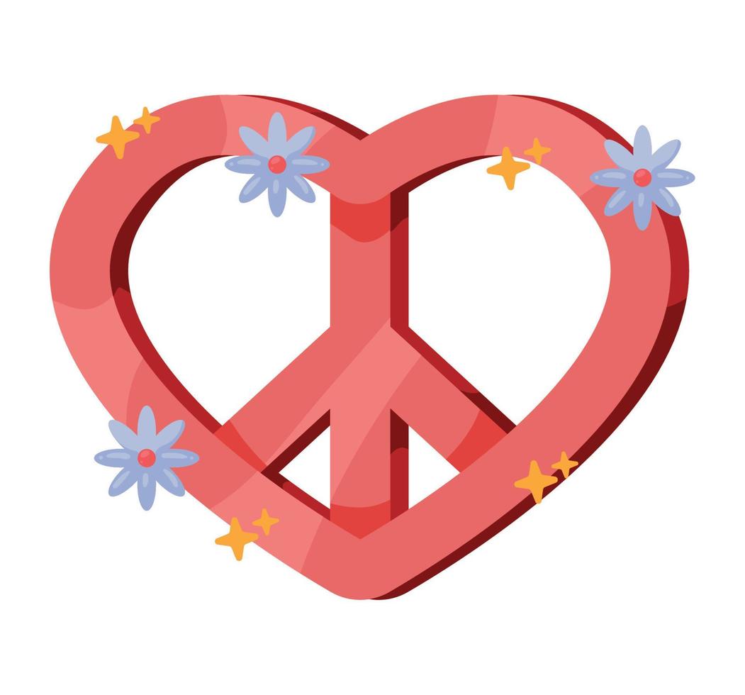 heart peace and love symbol vector