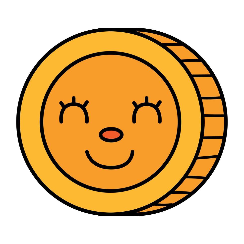 coin cartoon retro character vector