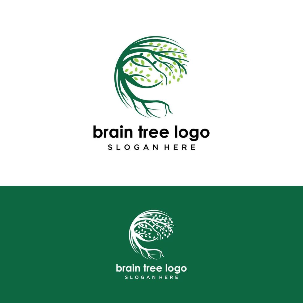 tree brain logo concept. human mind, growth , innovation, thinking, symbol stock illustration. vector