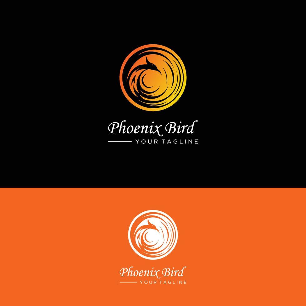 Phoenix logo template, Fire-bird, Eagle logo vector