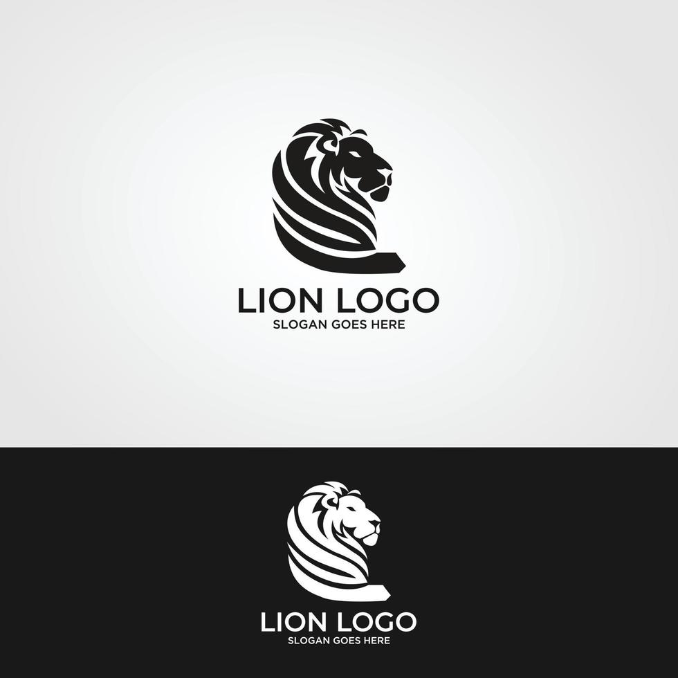logotipo de cabeza de león abstracto vector
