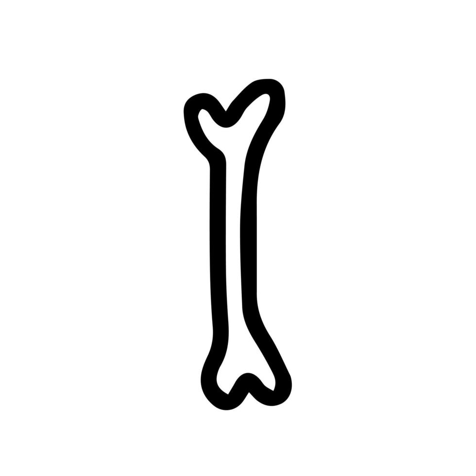 Hand drawn doodle bone isolated. Vector bone sketch illustration