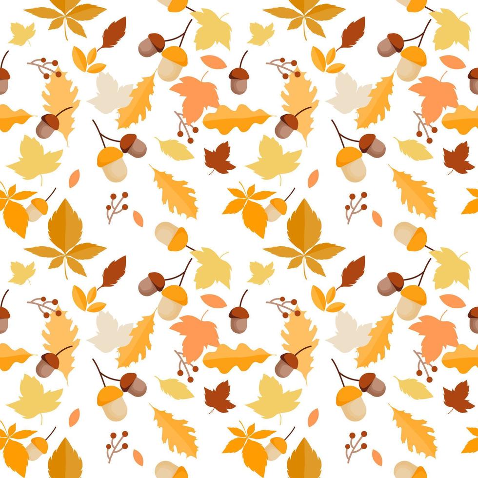 seamless, patrón, de, otoño, patrón vector