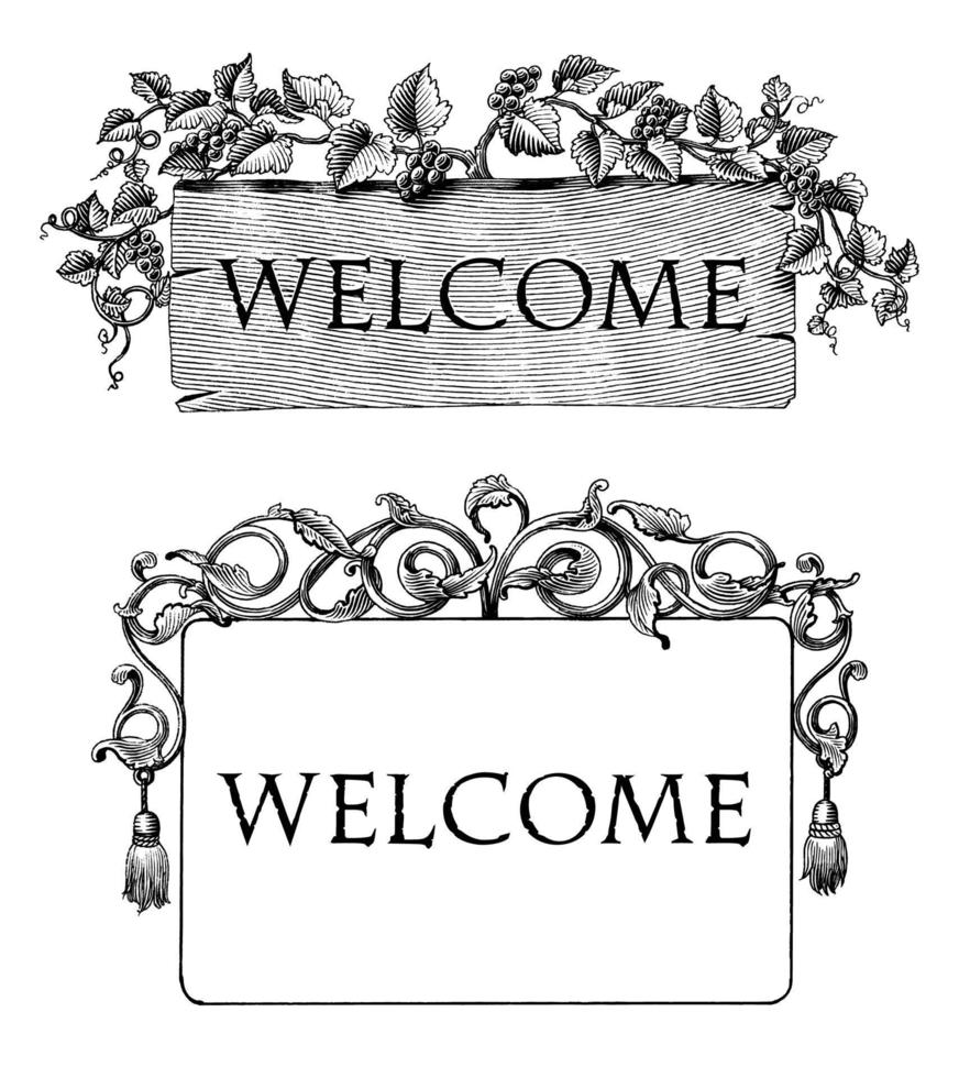 Vintage banner hand draw engraving black and white clipart vector