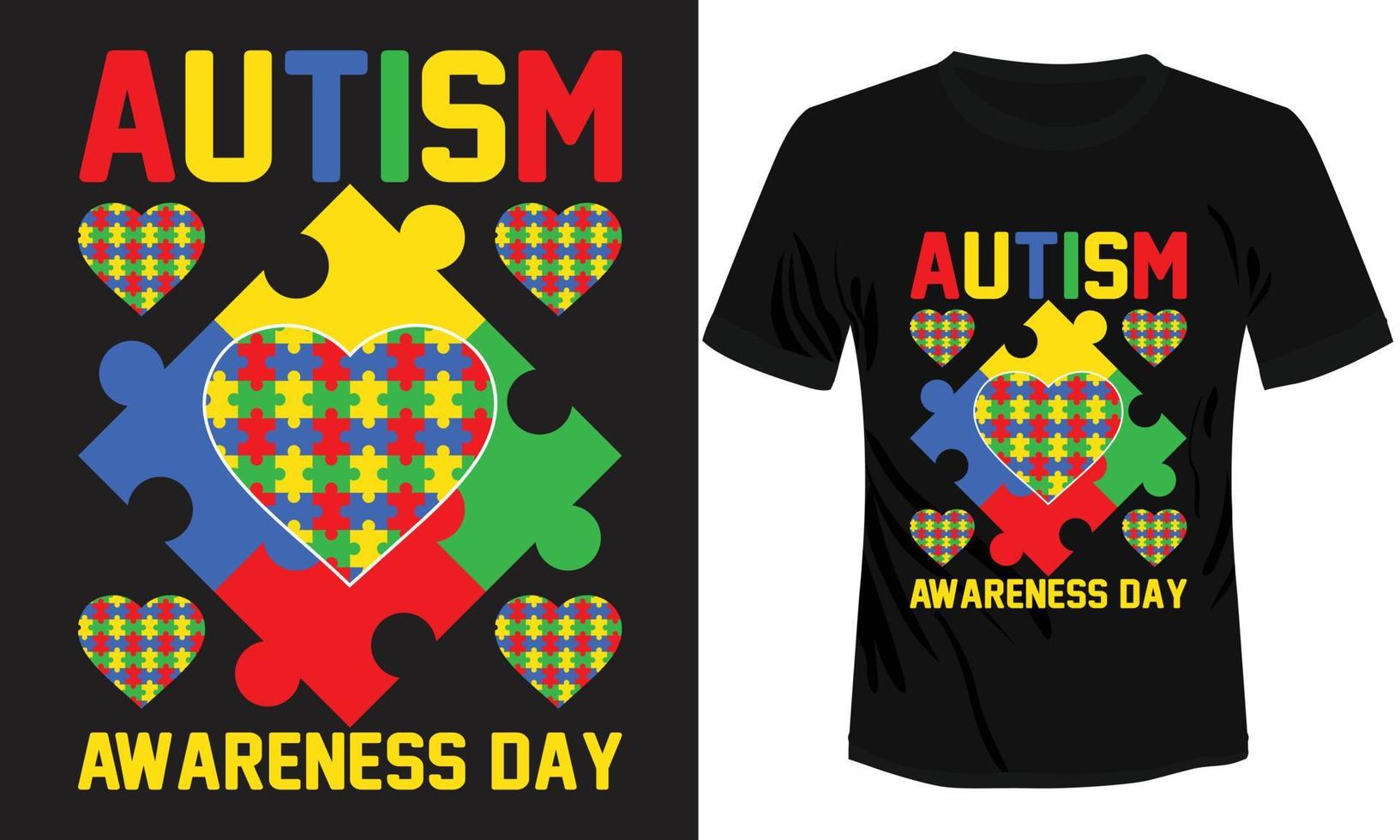 Autism Awareness Day T-shirt Design vector