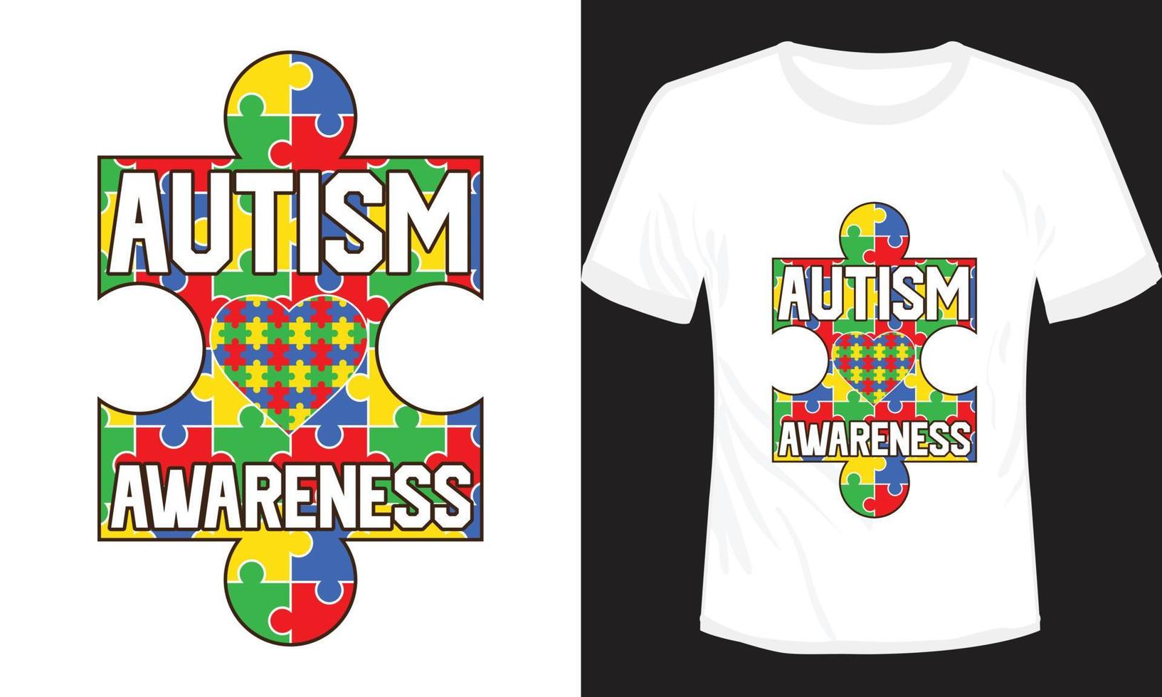 Autism Awareness Day T-shirt Design vector