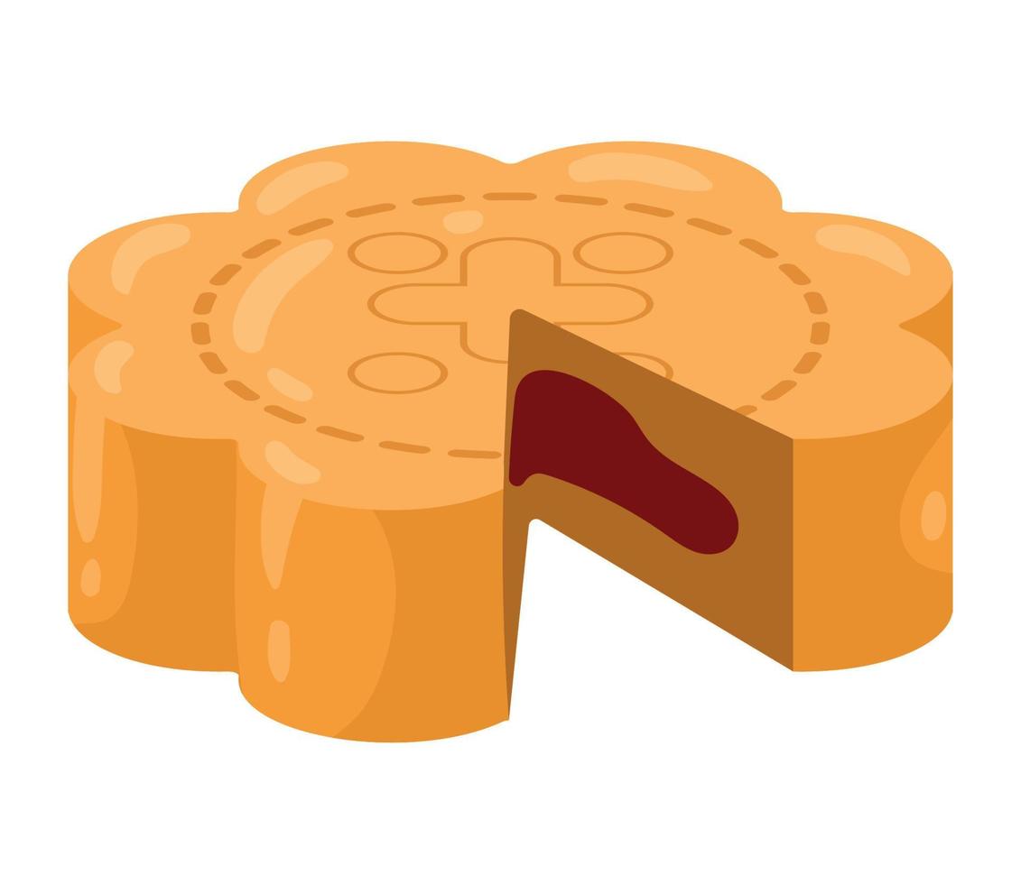 mid autumn mooncake without portion vector