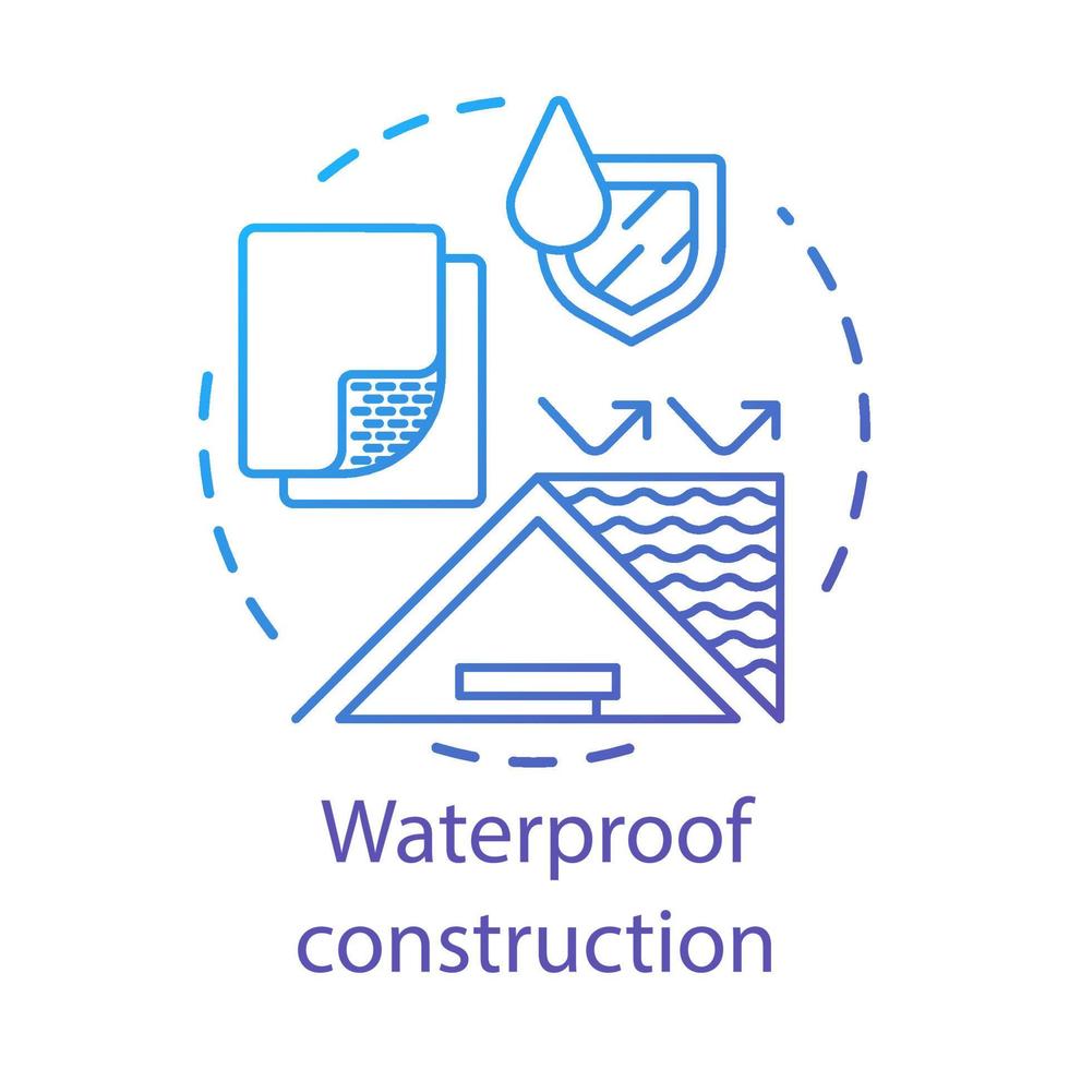 Waterproof house building materials concept icon. Water resistant coating idea thin line illustration. Hydrophobic covering substances. Vector isolated outline drawing. Editable stroke