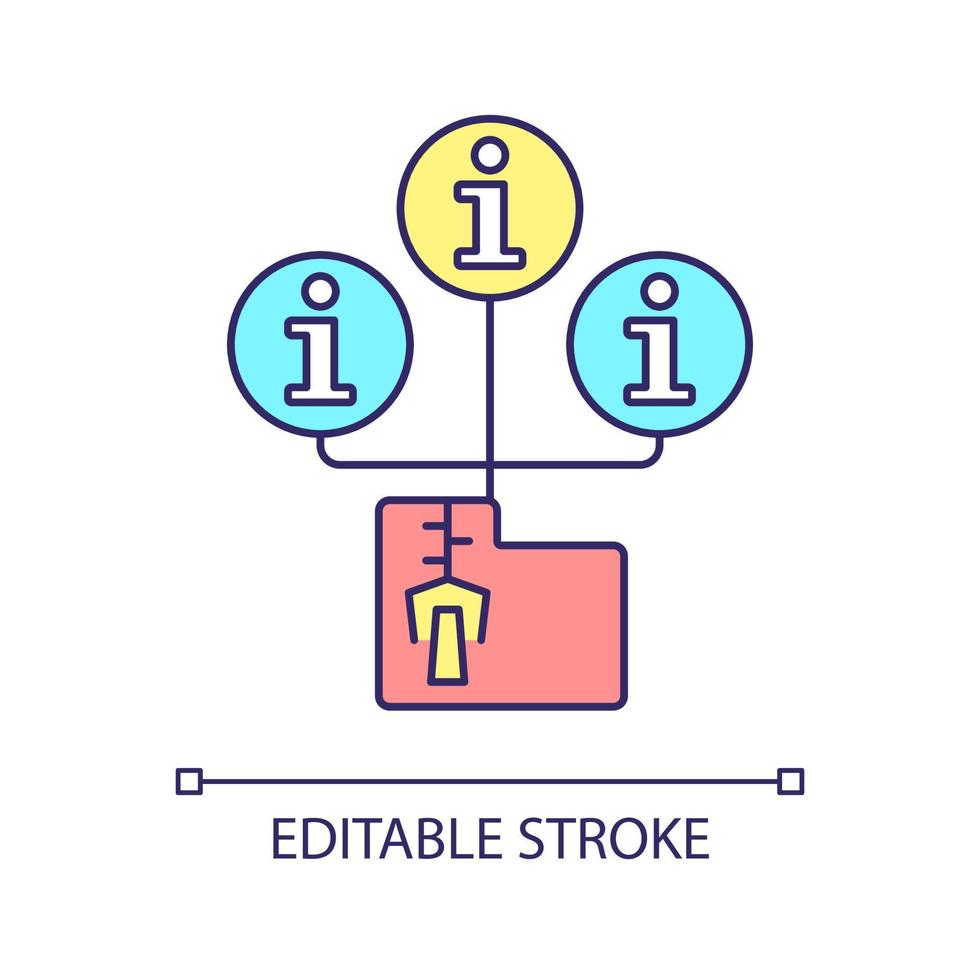 Data collection and storage RGB color icon. Archiving large amount of information. Gathering info. Isolated vector illustration. Simple filled line drawing. Editable stroke.