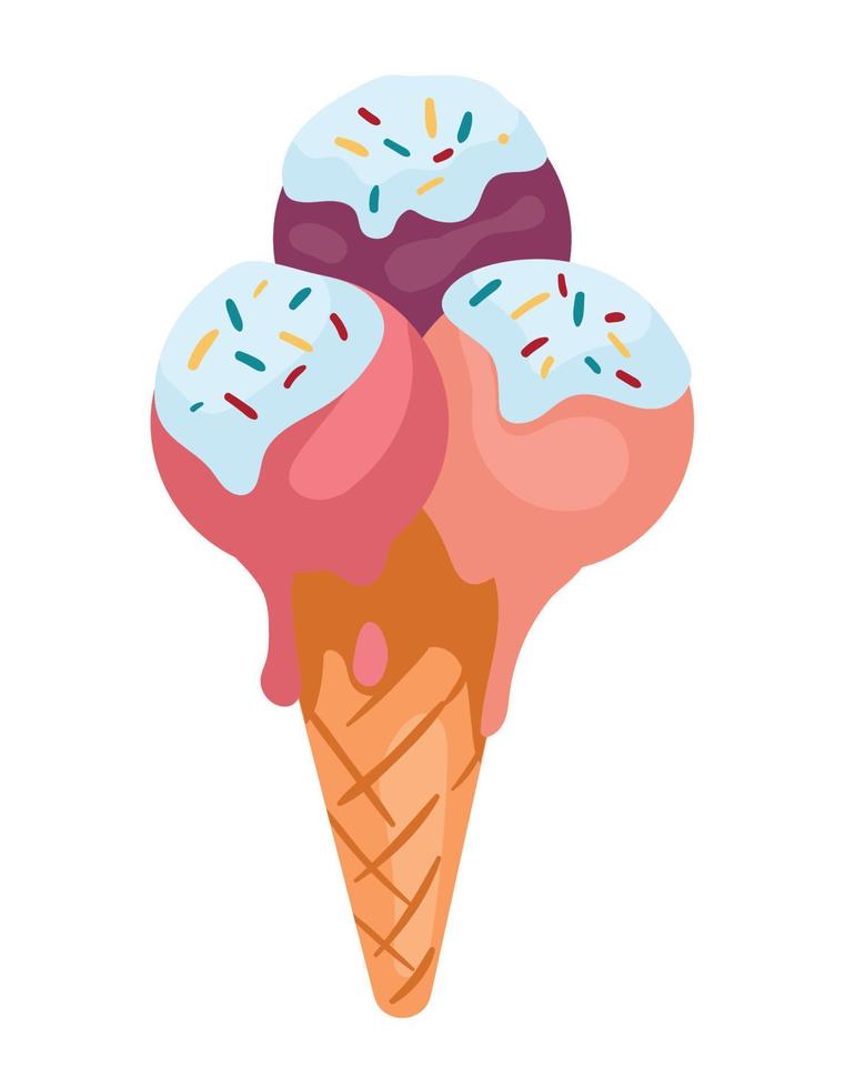 ice cream in cone vector