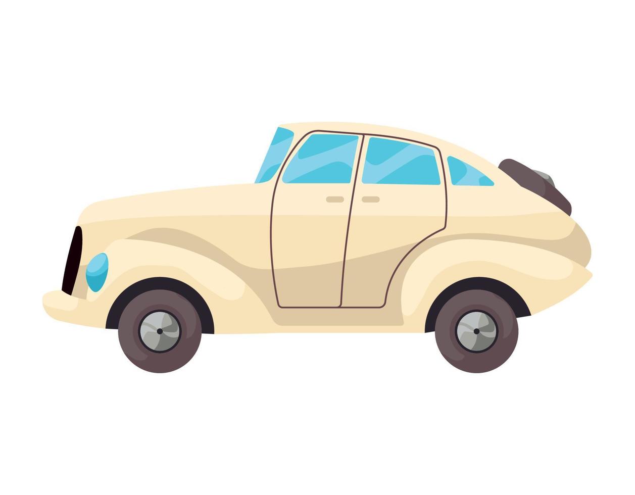 white antique car vector