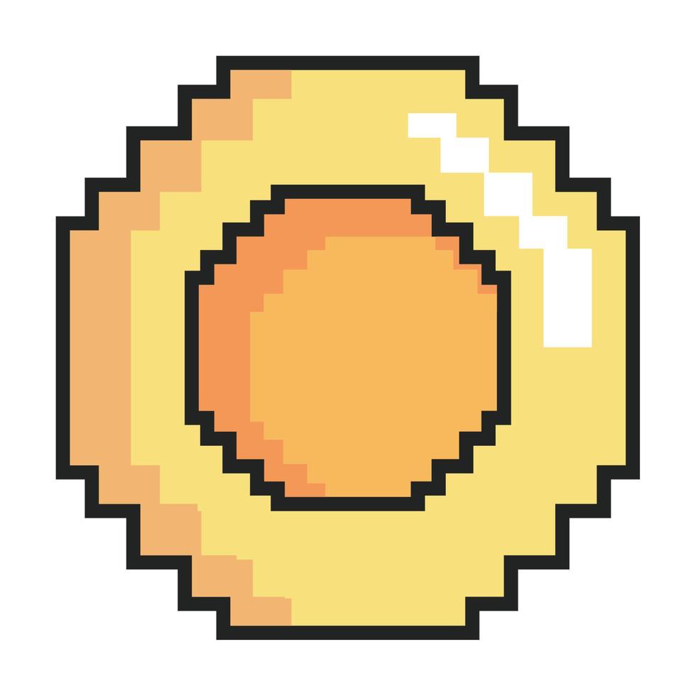 pixel art golden coin vector