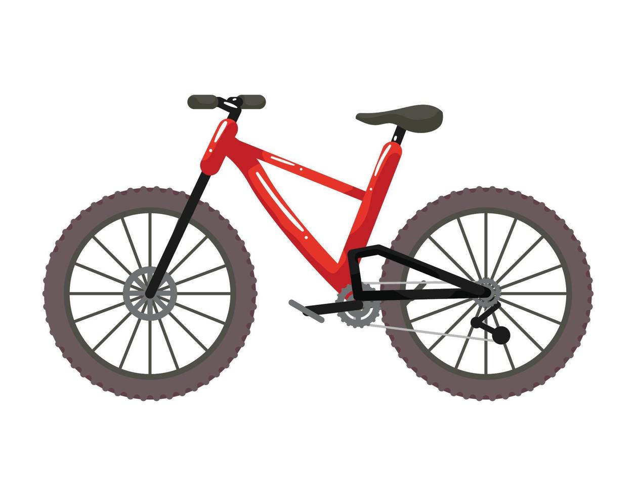 red sport bicycle vector