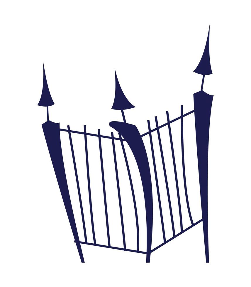 halloween cemetery gate vector