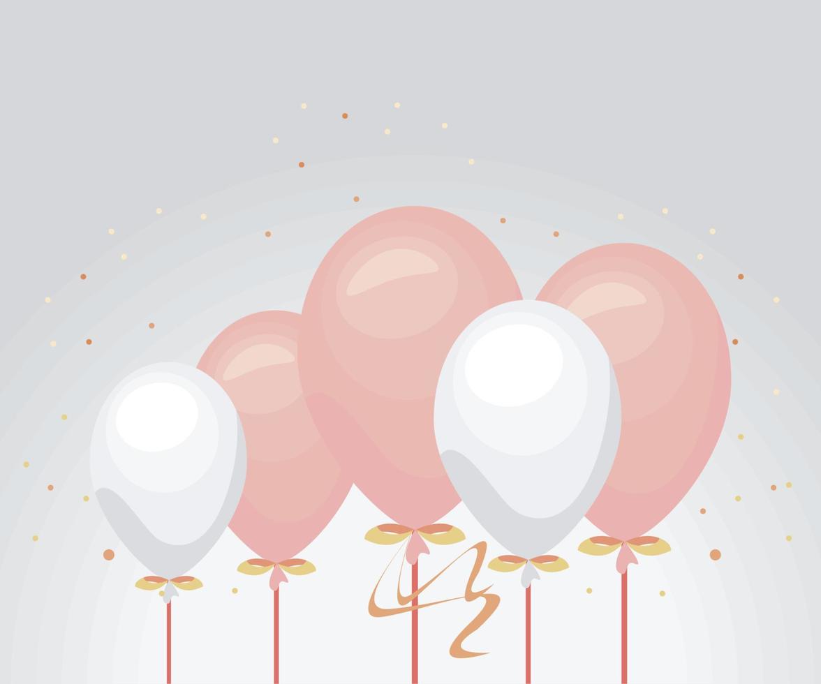 pink and white balloons helium vector