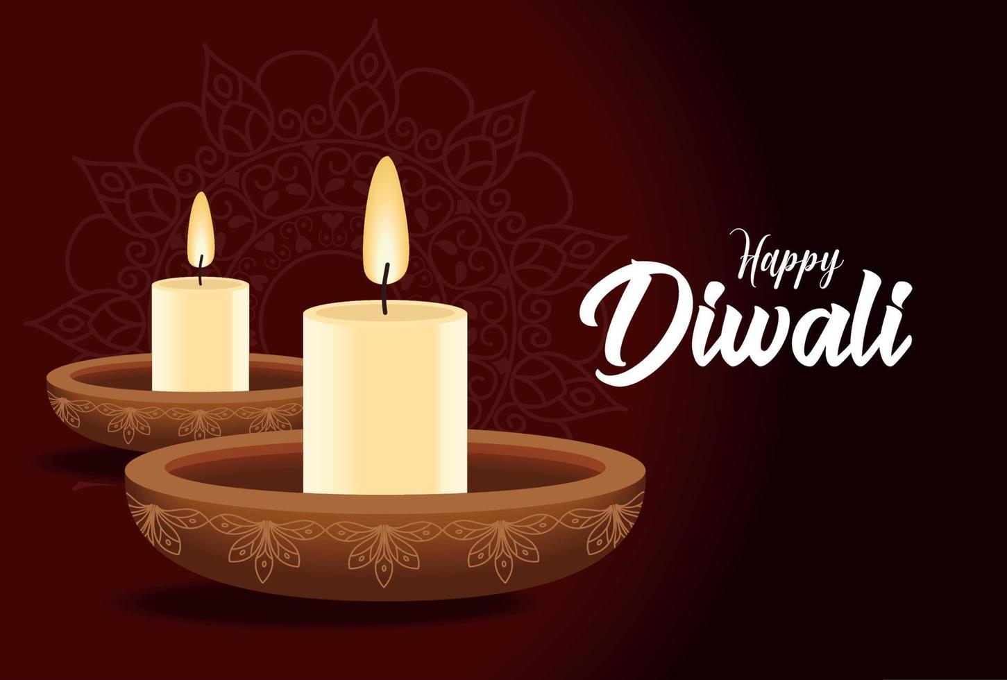 happy diwali candles 11233765 Vector Art at Vecteezy