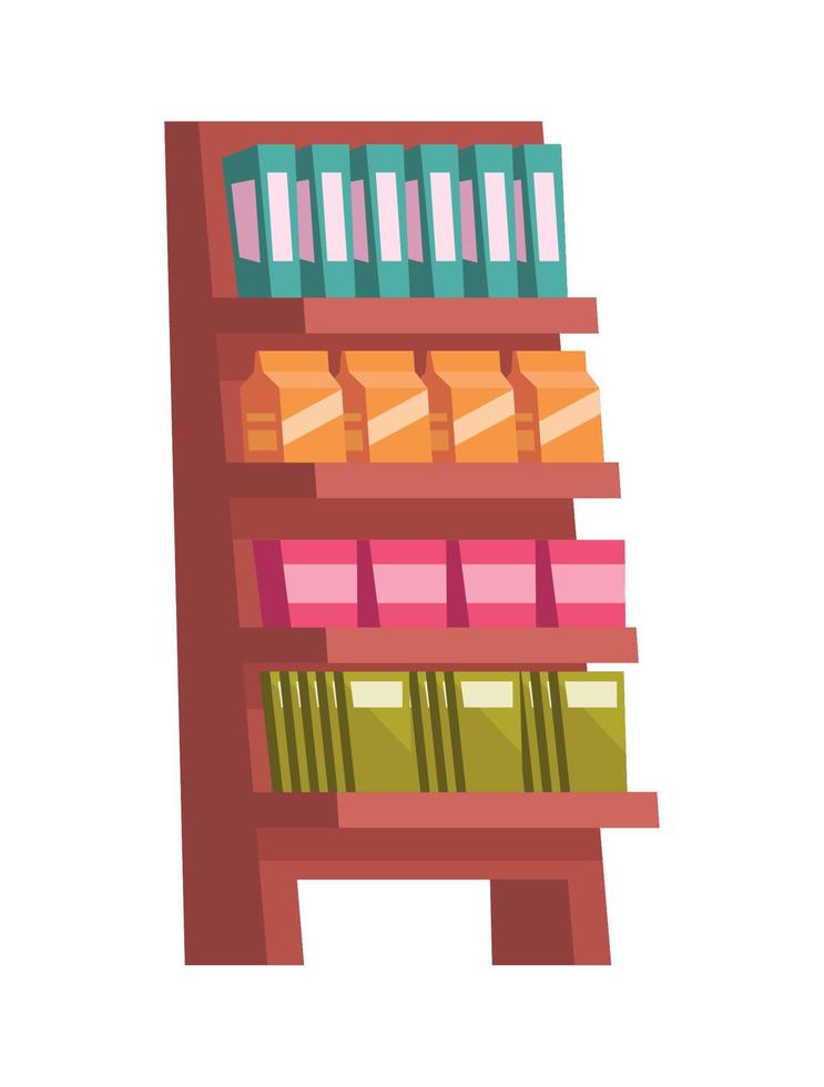 store supplies shelving with supplies vector