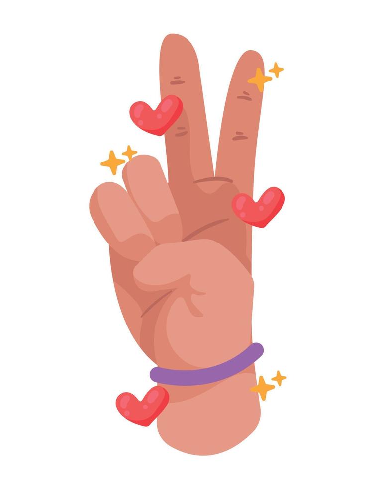 hand peace and love symbol vector