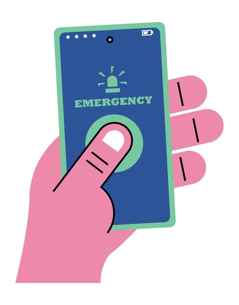 hand calling emergency service vector