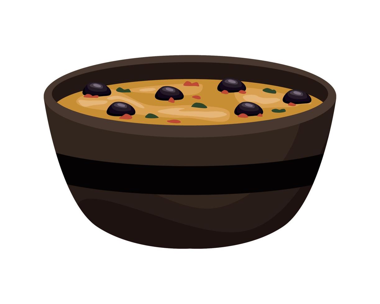 olives cream in bowl vector